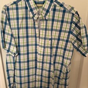 Mobile Bay M Plaid Shirt - Blue and Green